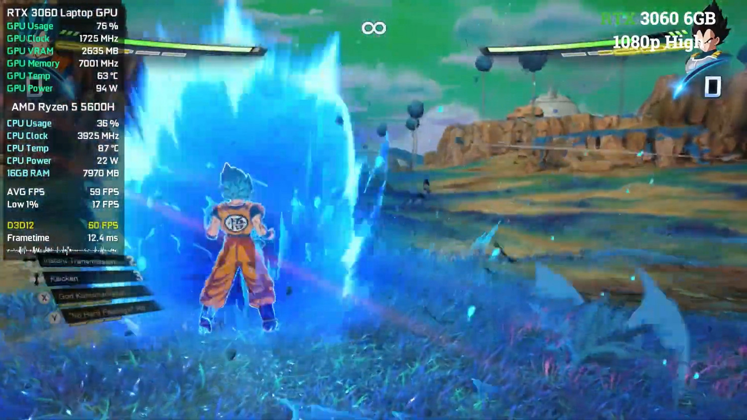 《七龍珠:電光炸裂》不同顯卡資料、畫面對比展示! 《七龍珠:電光炸裂》不同顯卡資料、畫面對比展示!