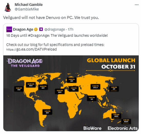 《闇龍紀元：影障守護者》製作人回應無D加密反盜保護