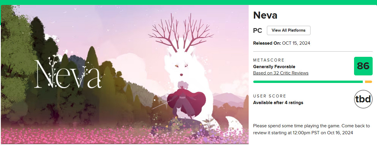 GRIS開發商新作治愈系遊戲《Neva》上線 M站評分86分 GRIS開發商新作治愈系遊戲《Neva》上線 M站評分86分
