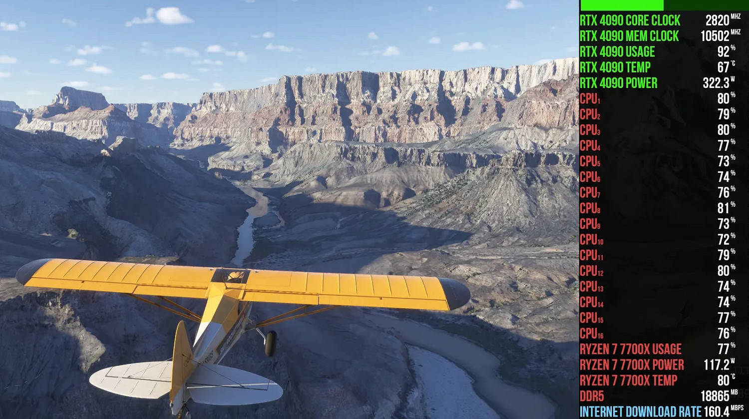 《微軟模擬飛行2024》帶寬要求驚人 最高每小時81GB流量