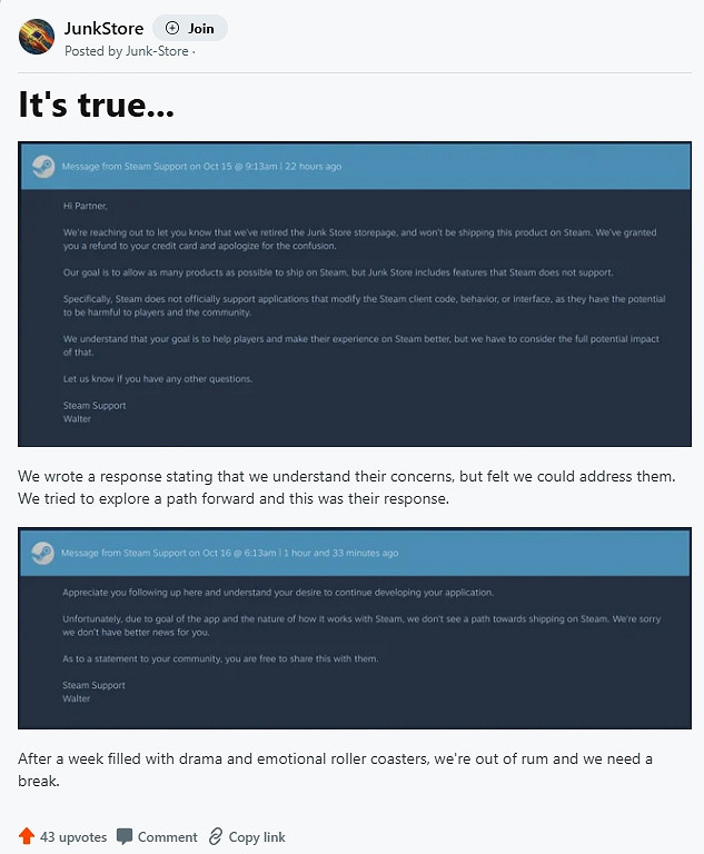 Junk Store發布不久就下架？V社認為這商店一點都不好