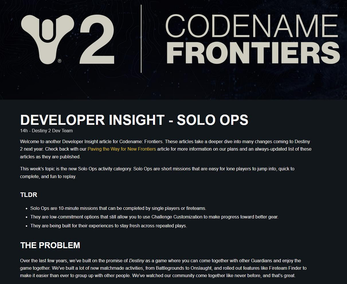 Bungie透露《天命2》新任務將引入《暗黑破壞神》風格的盜寶地精和動態生成敵人 Bungie透露《天命2》新任務將引入《暗黑破壞神》風格的盜寶地精和動態生成敵人