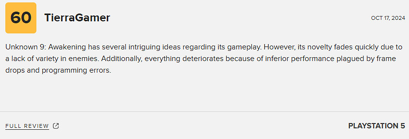 《未知9號:覺醒》M站63分:創意獨特 玩法方面太平庸 《未知9號:覺醒》M站63分:創意獨特 玩法方面太平庸