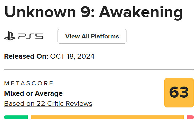 《未知9號:覺醒》M站63分:創意獨特 玩法方面太平庸 《未知9號:覺醒》M站63分:創意獨特 玩法方面太平庸