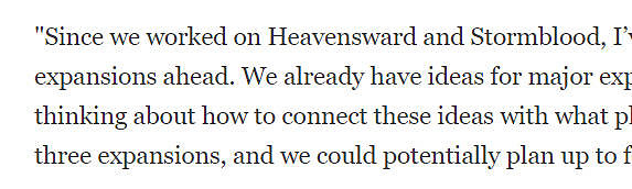製作人稱《最終幻想14》後續DLC可能還有四個以上