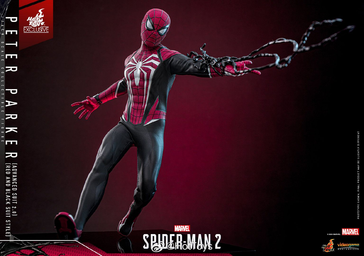 《蜘蛛人2》彼得·帕克限量版人偶 黑紅高級戰衣帥炸