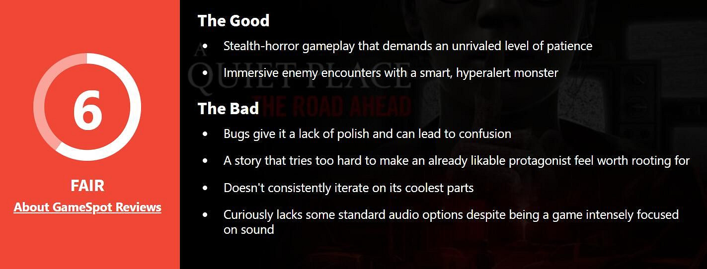 《寂靜之地:路在前方》GS 6分 有缺陷但瑕不掩瑜! 《寂靜之地:路在前方》GS 6分 有缺陷但瑕不掩瑜!