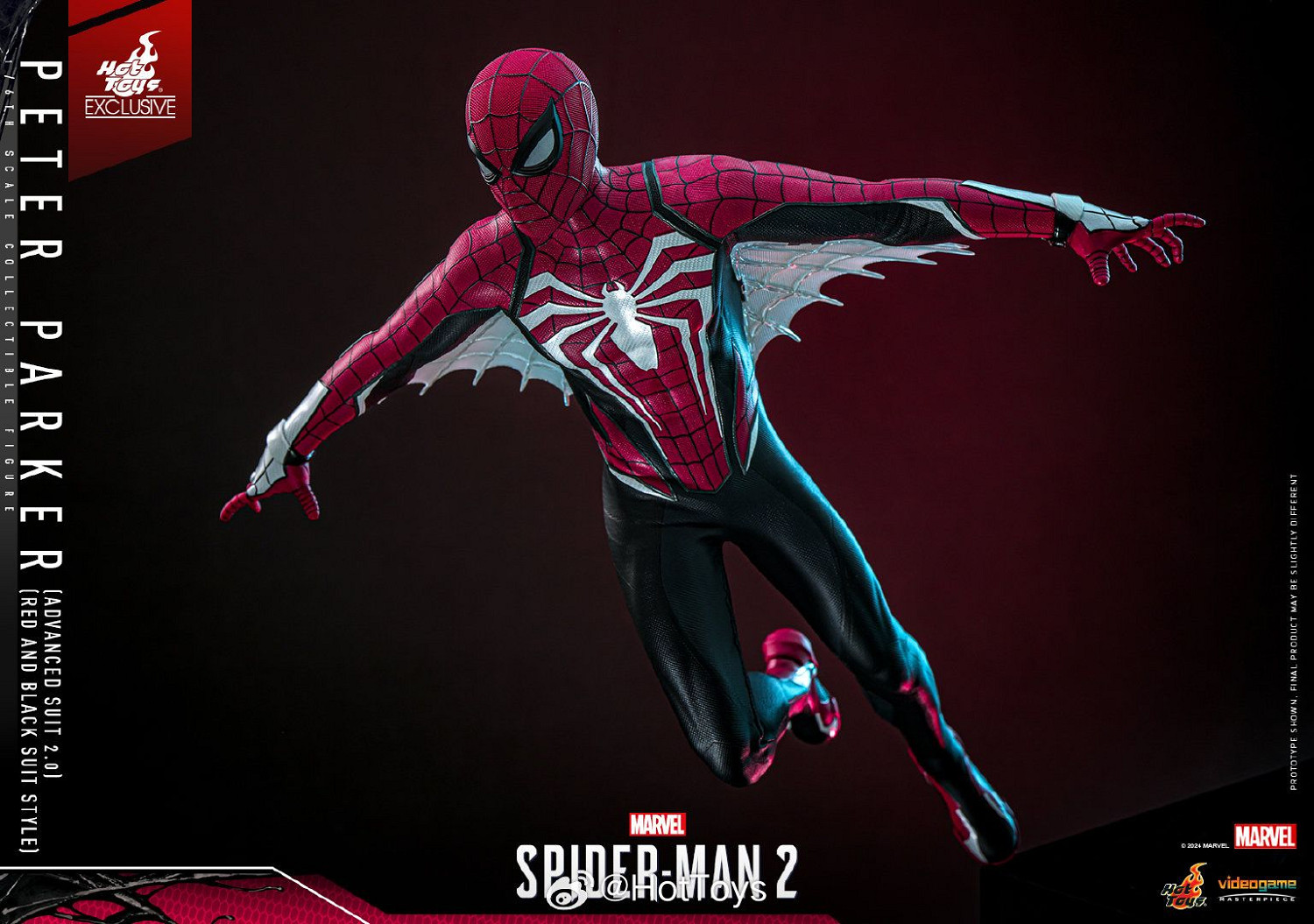 《蜘蛛人2》彼得·帕克限量版人偶 黑紅高級戰衣帥炸