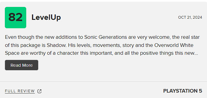 《索尼克X夏特》M站80分:索尼克系列最好的作品之一! 《索尼克X夏特》M站80分:索尼克系列最好的作品之一!