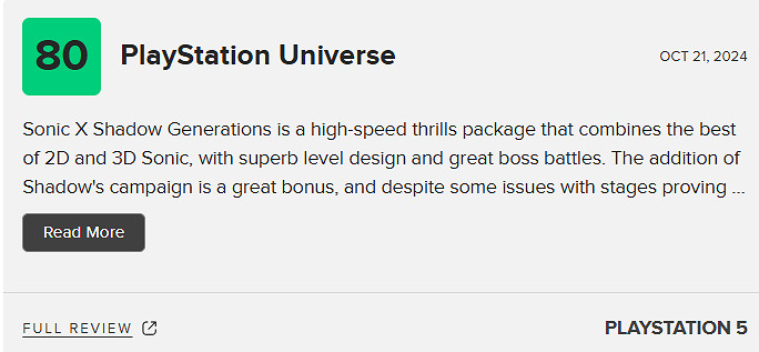 《索尼克X夏特》M站80分:索尼克系列最好的作品之一! 《索尼克X夏特》M站80分:索尼克系列最好的作品之一!