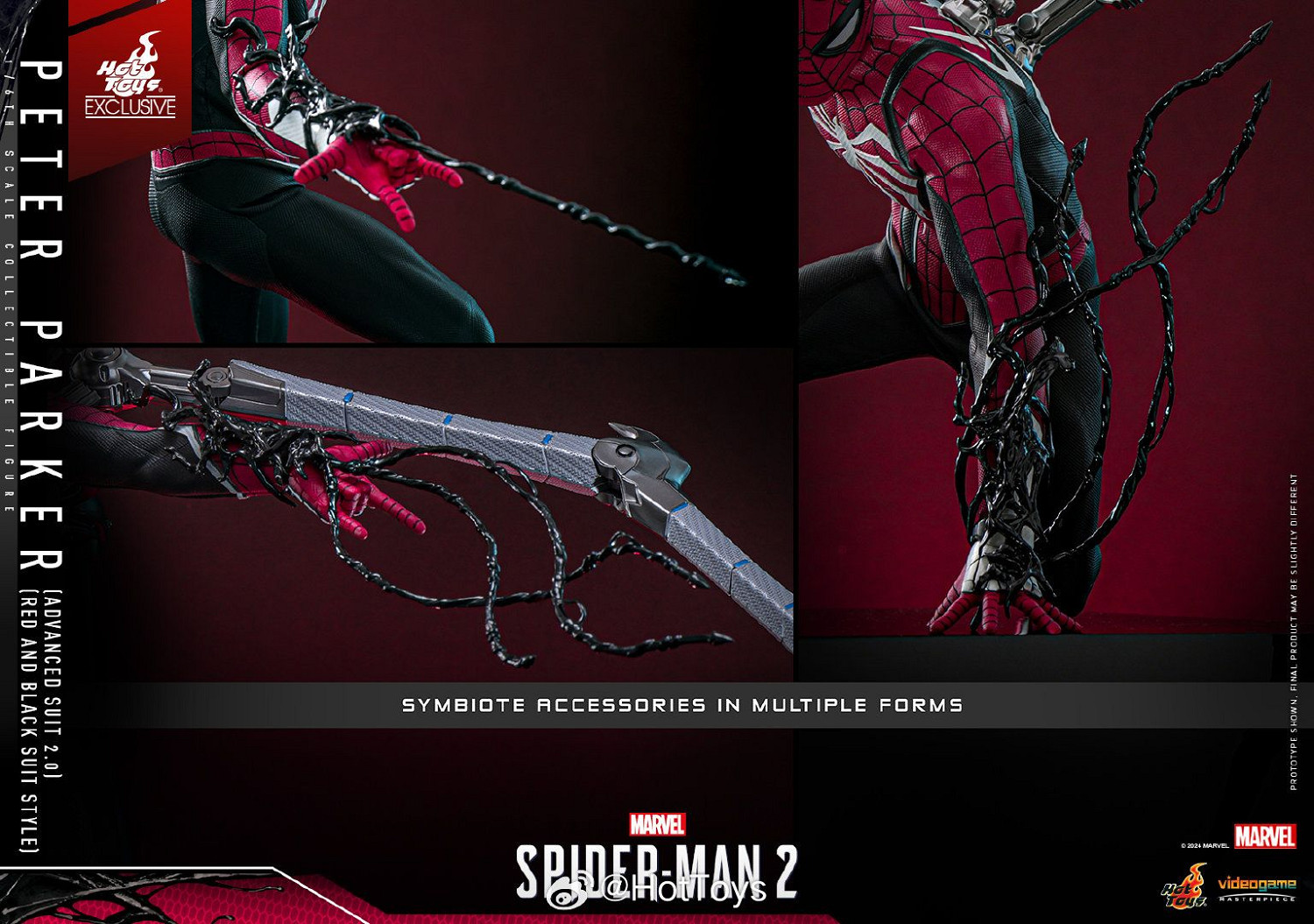 《蜘蛛人2》彼得·帕克限量版人偶 黑紅高級戰衣帥炸