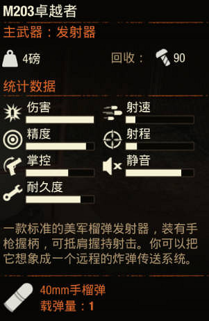 《腐朽之都2》武器 M203卓越者怎麽樣
