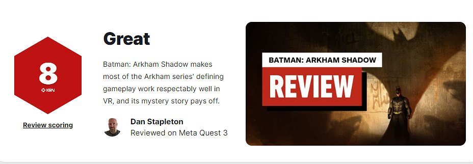 《蝙蝠俠：阿卡姆之影》IGN 8分：玩法上更加出色！