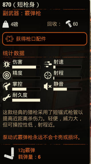 《腐朽之都2》武器 870(短槍身)怎麽樣 《腐朽之都2》武器 870(短槍身)怎麽樣