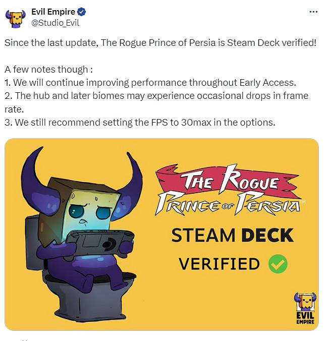 《波斯王子：Rogue》十月更新上線 遊戲通過Steam Deck驗證