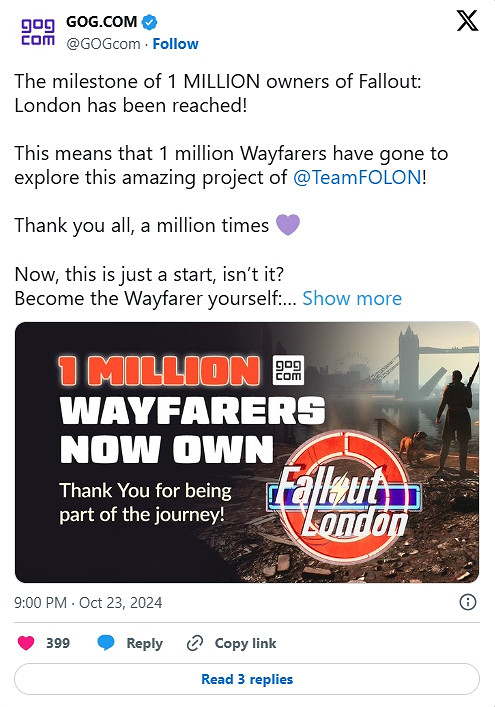 免費更新MOD《異塵餘生4:倫敦》下載量已突破百萬次! 免費更新MOD《異塵餘生4:倫敦》下載量已突破百萬次!