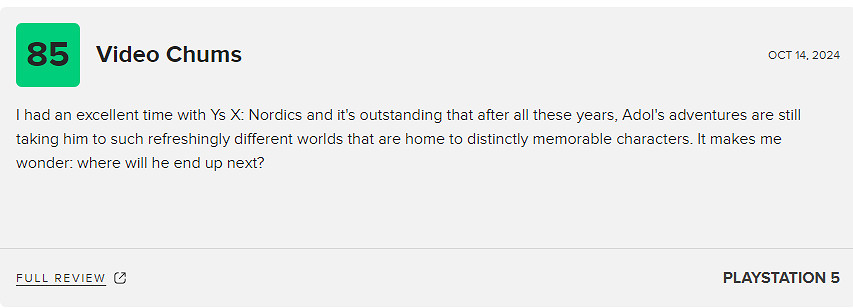 《伊蘇10:北境曆險》M站80分：新玩家入坑的絕佳機會!