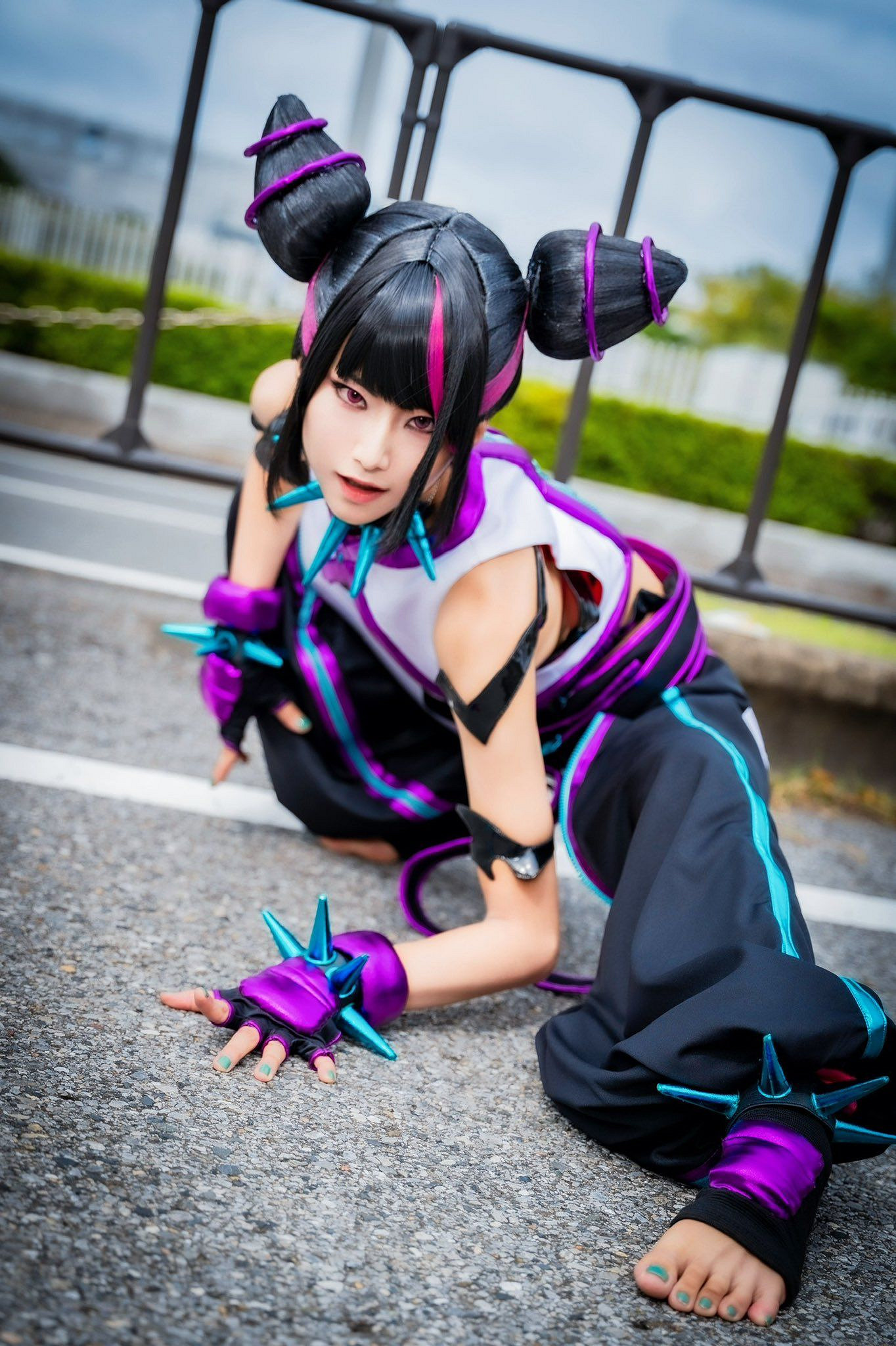 櫻花妹COS《快打旋風6》韓蛛俐 俏皮邪魅十分還原！