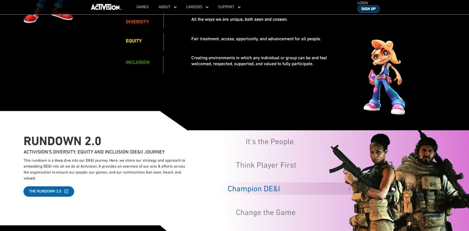 動視正全力以赴將DEI融入未來項目中 實現更多“覺醒”