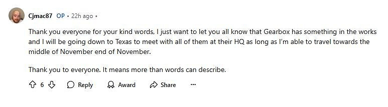 《邊緣禁地》癌症晚期粉絲實現願望 參觀總部新作開發 《邊緣禁地》癌症晚期粉絲實現願望 參觀總部新作開發