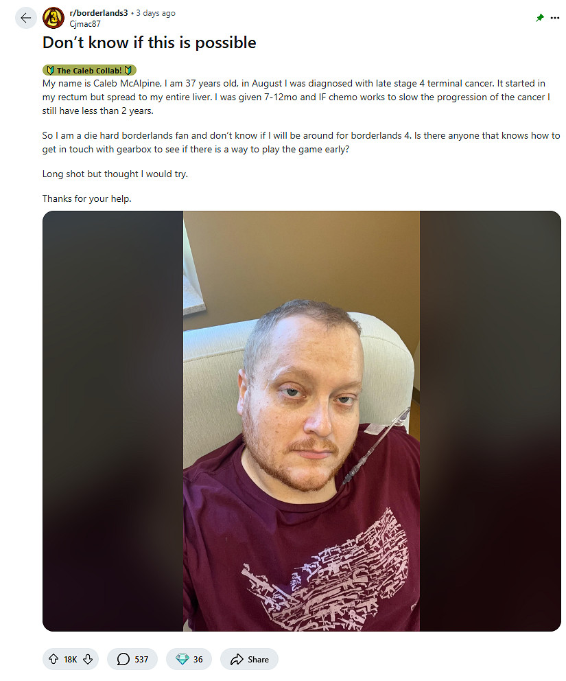 《邊緣禁地》癌症晚期粉絲實現願望 參觀總部新作開發 《邊緣禁地》癌症晚期粉絲實現願望 參觀總部新作開發