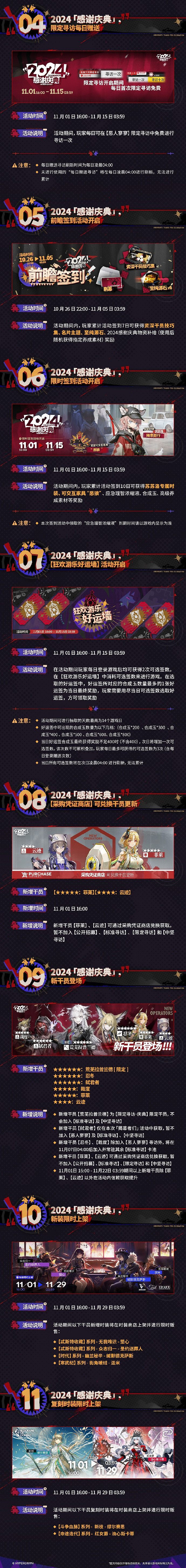 明日方舟感謝慶典2024活動匯總