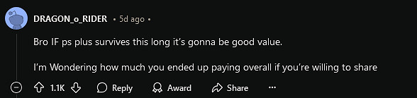 玩家提前投資 花費2000美元預先續訂了24年的PS+會員 玩家提前投資 花費2000美元預先續訂了24年的PS+會員