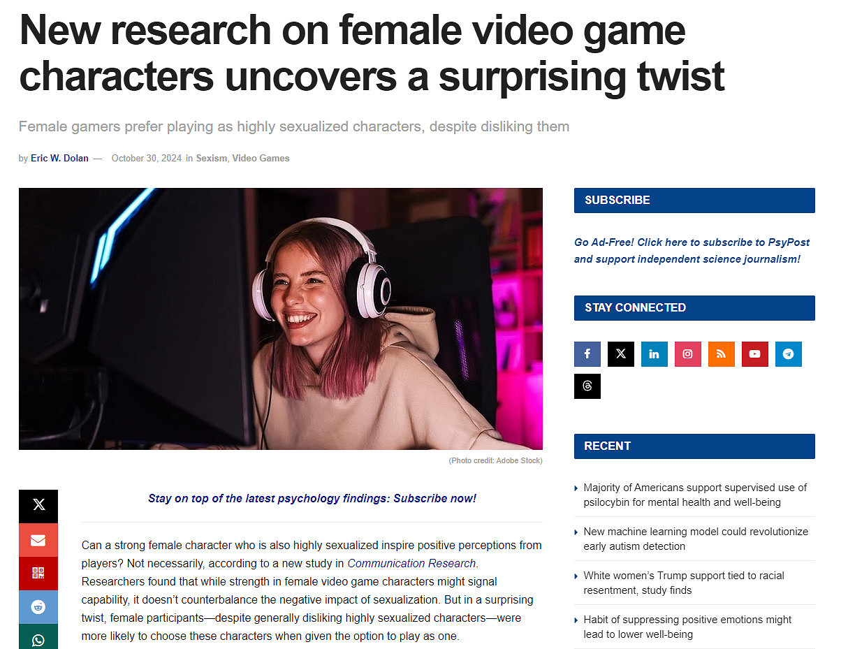 研究發現:女玩家更喜歡扮演性感角色 研究發現:女玩家更喜歡扮演性感角色