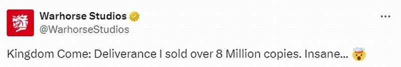 特別好評遊戲《天國降臨: 救贖》銷量目前已突破800萬份