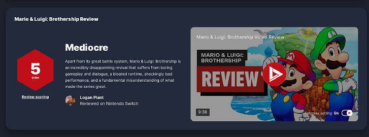 《瑪利歐＆路易吉RPG兄弟齊航》媒體評分解禁 IGN5分