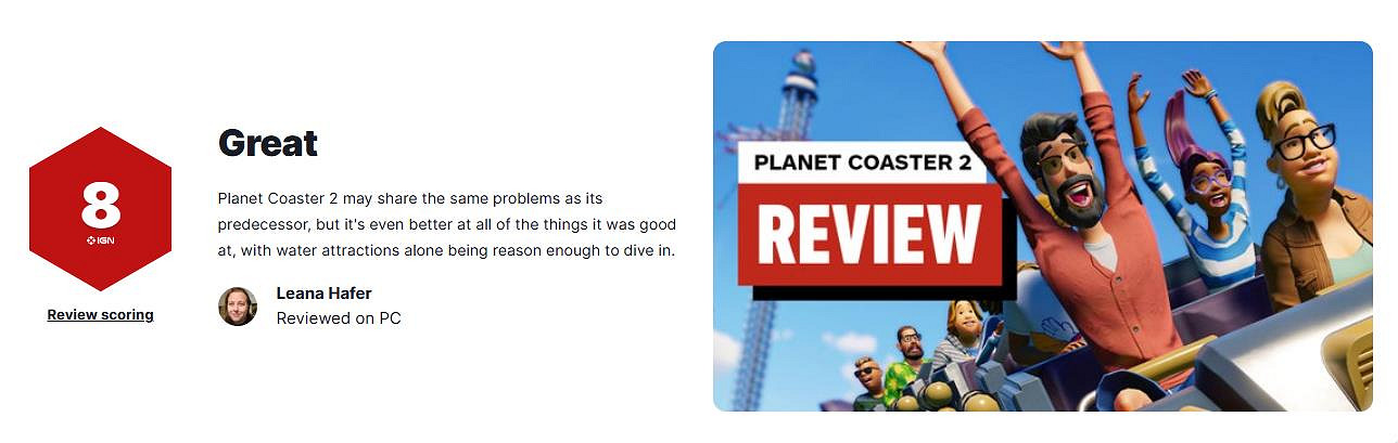 《雲霄飛車之星2》媒體評分解禁:M站均分82,IGN8分! 《雲霄飛車之星2》媒體評分解禁:M站均分82,IGN8分!