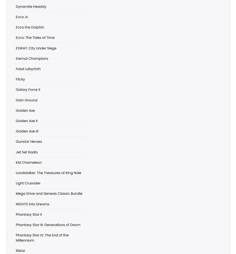 世嘉宣布超60款遊戲將下架!將於12月7日正式生效! 世嘉宣布超60款遊戲將下架!將於12月7日正式生效!