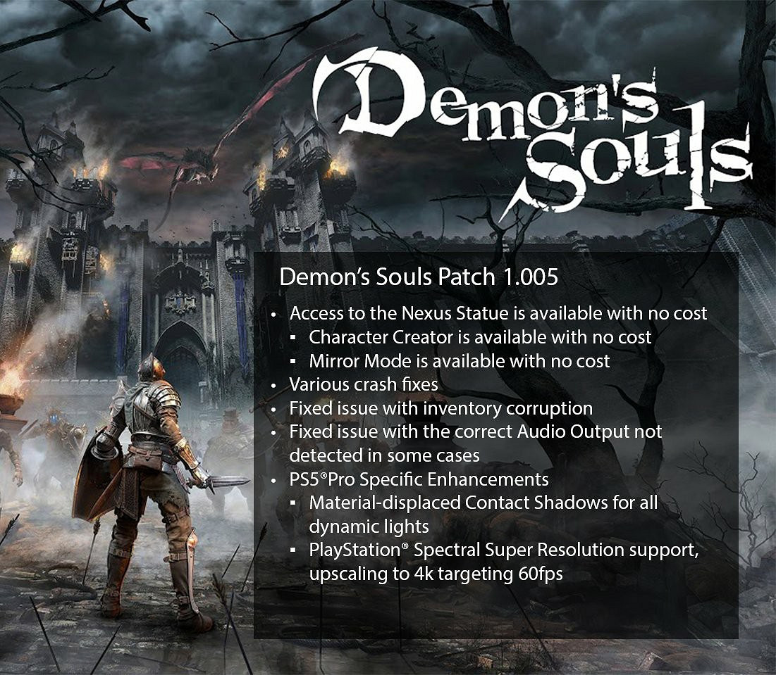 《惡魔靈魂：重製版》上線PS5 Pro更新 目標4K/60幀