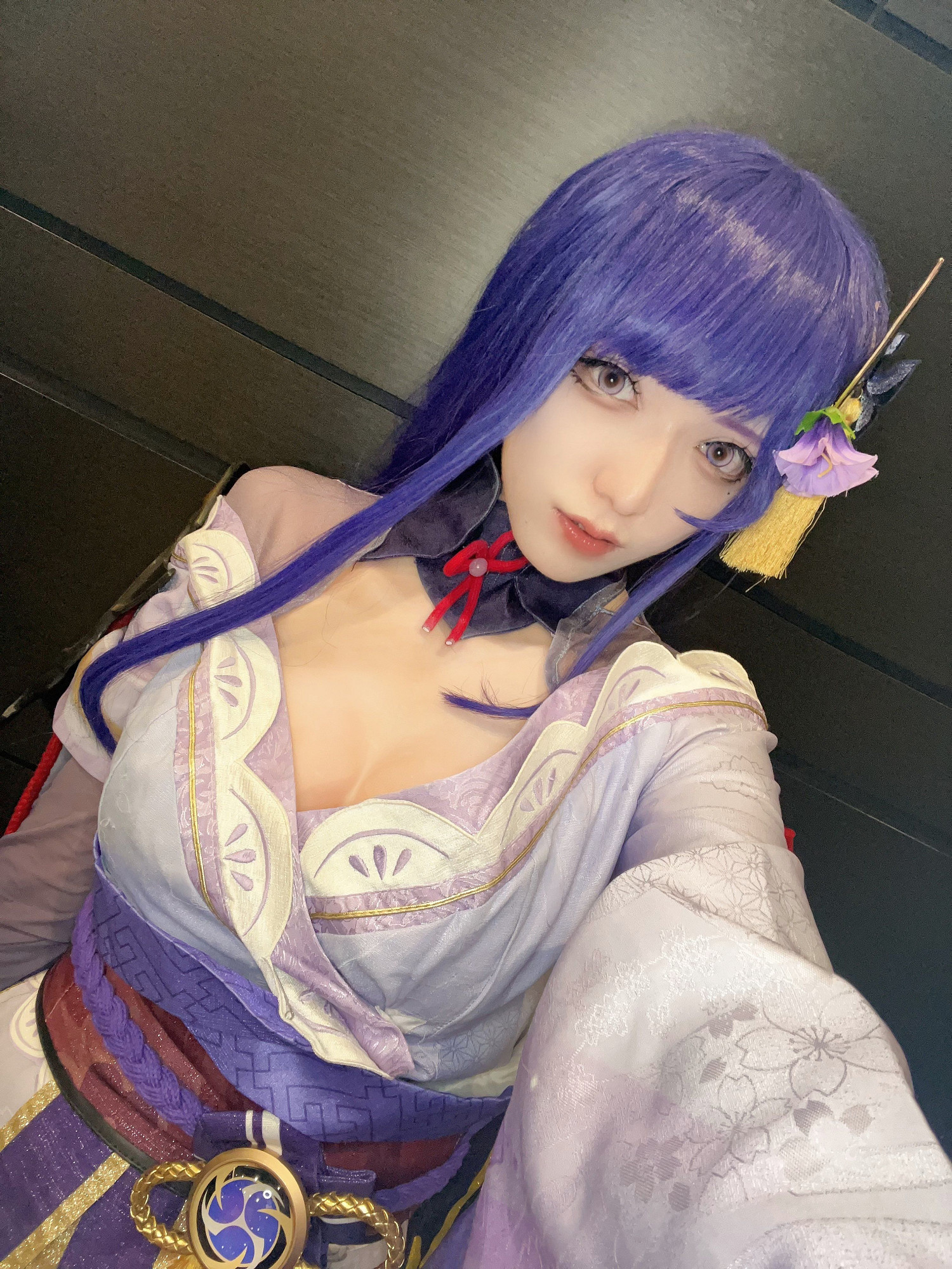 性感櫻花妹COS《原神》雷電將軍 飽滿歐派呼之欲出！