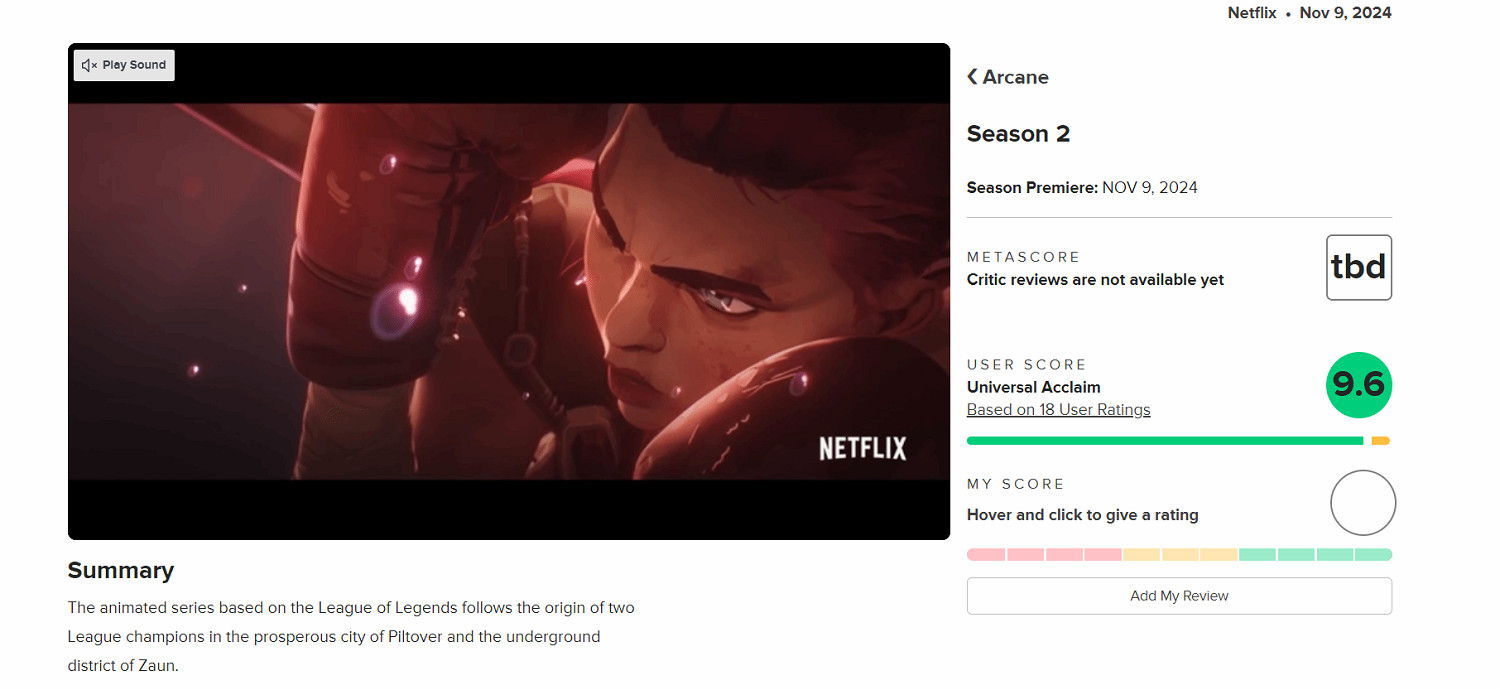 《奧術2》M站觀眾評分9.6 最棒的遊戲改編作品！