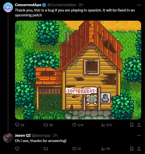 《星露谷》老鼠商人不在也可買帽子?西班牙語限定! 《星露谷》老鼠商人不在也可買帽子?西班牙語限定!