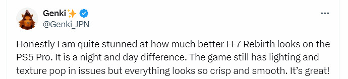 這誰頂的住！博主稱讚PS5 Pro：蒂法看起來更美了