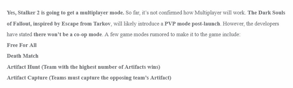 博主曝《潛行者2》將新增PVP模式 11月21日正式發售