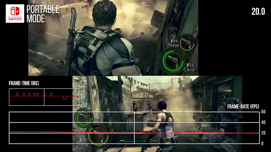《惡靈古堡5/6》Switch版畫面測試 幀數基本維持30左右 《惡靈古堡5/6》Switch版畫面測試 幀數基本維持30左右