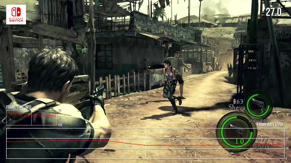 《惡靈古堡5/6》Switch版畫面測試 幀數基本維持30左右 《惡靈古堡5/6》Switch版畫面測試 幀數基本維持30左右