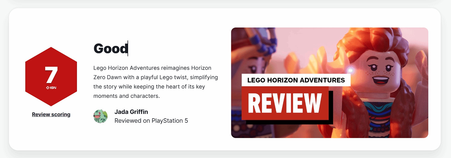 《樂高地平線大冒險》IGN 7分:戰鬥很棒 關卡設計平庸 《樂高地平線大冒險》IGN 7分:戰鬥很棒 關卡設計平庸