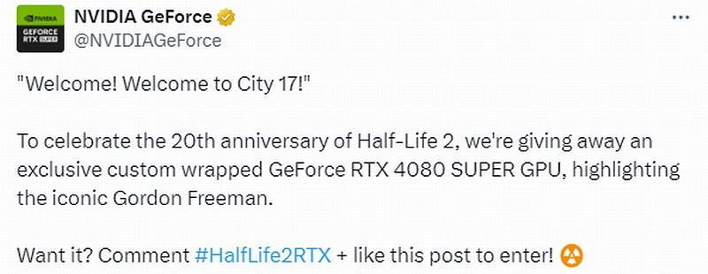 《戰慄時空2》20周年紀念 輝達將贈送定製版主題顯卡 《戰慄時空2》20周年紀念 輝達將贈送定製版主題顯卡