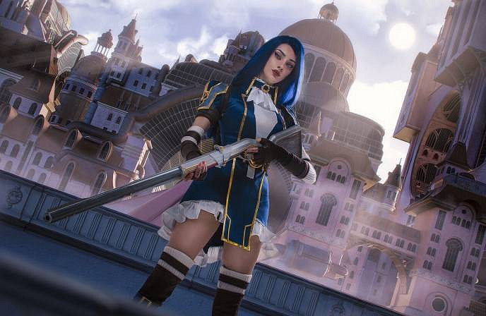 毛妹COS《奧術》凱瑟琳 長腿女槍手英姿颯爽！