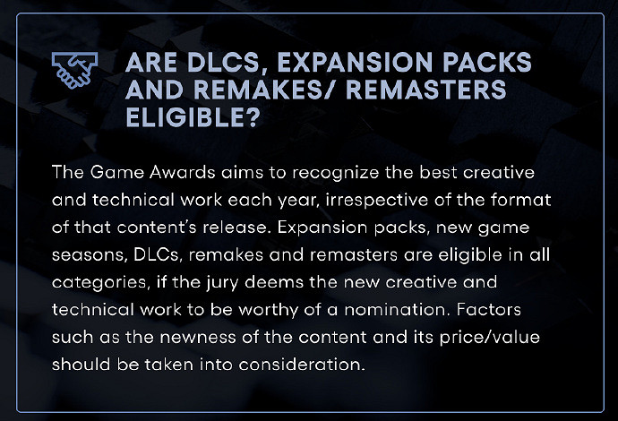 DLC也能評選了?TGA新規則:DLC可評選TGA年度遊戲 DLC也能評選了?TGA新規則:DLC可評選TGA年度遊戲