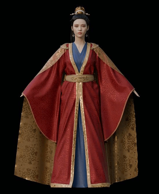 3D大神曬《黑神話》亢金星君模型:紅衣裸足 憂鬱美人