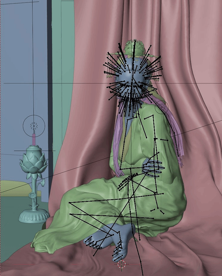 3D大神曬《黑神話》亢金星君模型:紅衣裸足 憂鬱美人