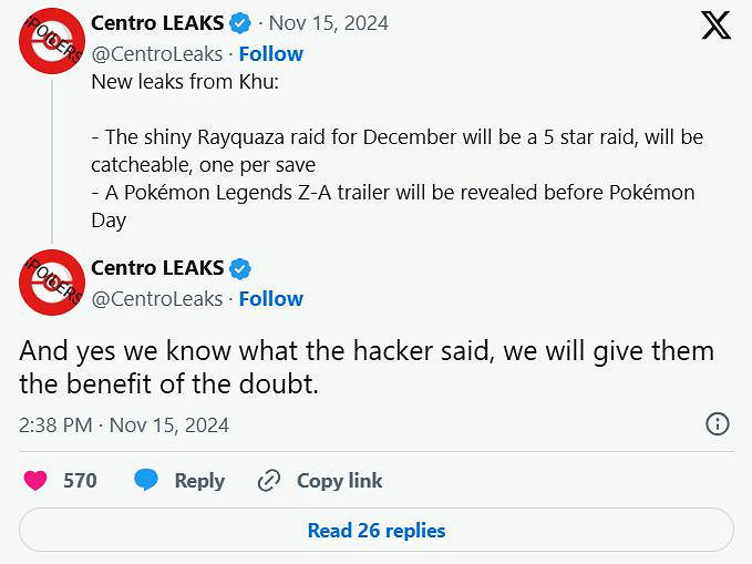 曝《寶可夢傳說：Z-A》下個預告將於2025年2月前公布