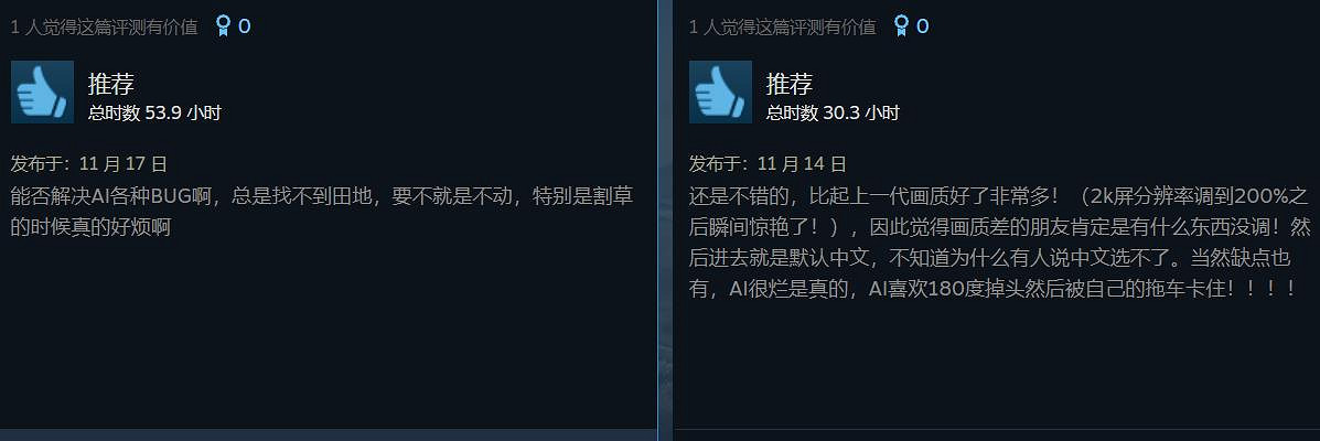 《模擬農場25》玩家口碑逐漸好轉！Steam&quot;多半好評&quot;