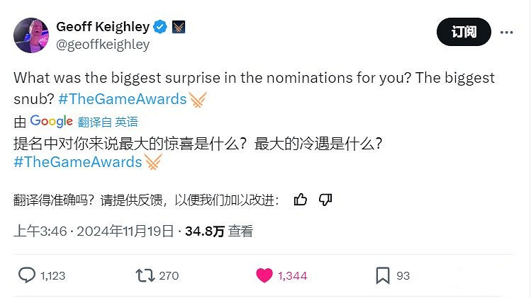 TGA調查玩家最驚喜/最失望的提名:黃金樹幽影被群嘲