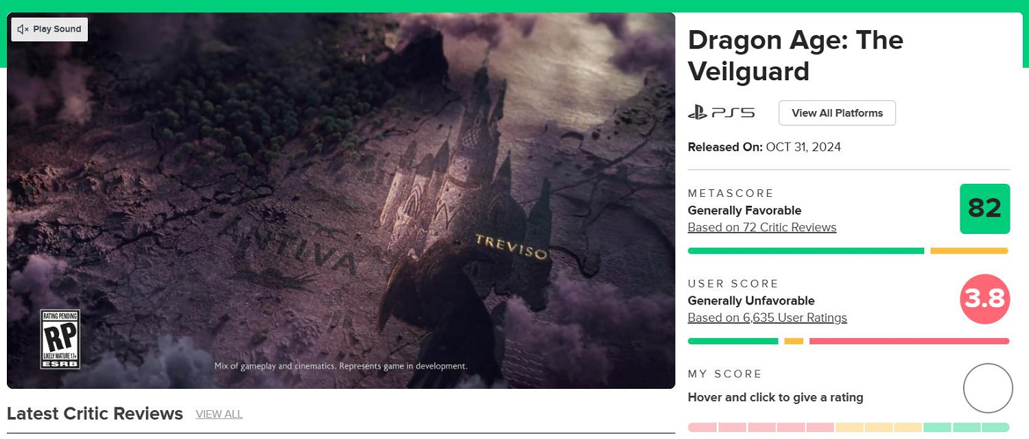 《龍騰4》粉絲破防：只有一項提名 明明比黑神話評分高